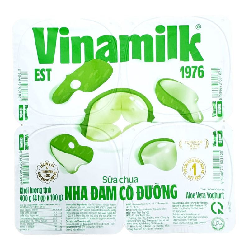  Sữa chua nha đam Vinamilk lốc 4 hộp x 100g 