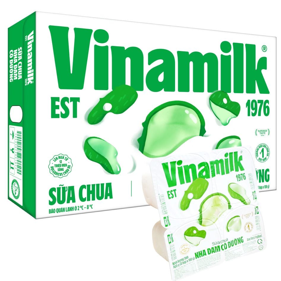  Sữa chua nha đam Vinamilk lốc 4 hộp x 100g 