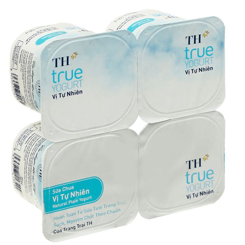  Sữa chua TH True Yogurt vị tự nhiên bộ 3 lốc x 4 hộp x 100g 