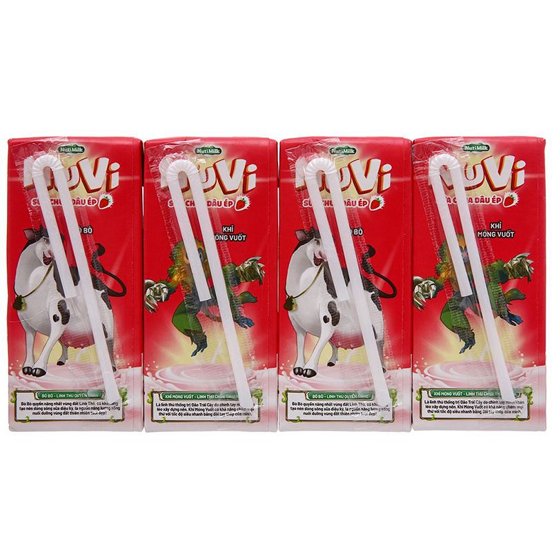  Sữa chua thạch dâu Nuvi thùng 48 hộp x 170ml 