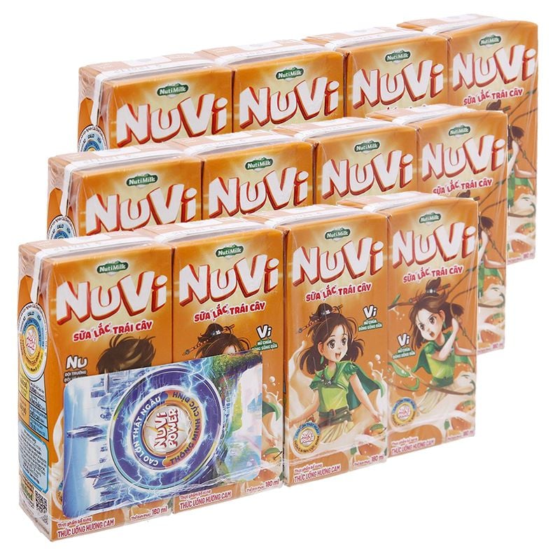  Sữa chua thạch trái cây Nuvi lốc 4 hộp x 170ml 