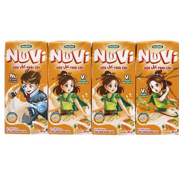  Sữa chua thạch trái cây Nuvi lốc 4 hộp x 170ml 