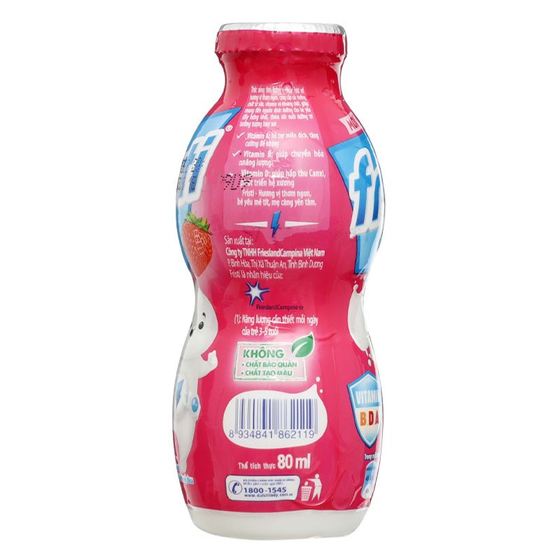  Sữa chua uống Fristi vị dâu lốc 6 hộp x 80ml 
