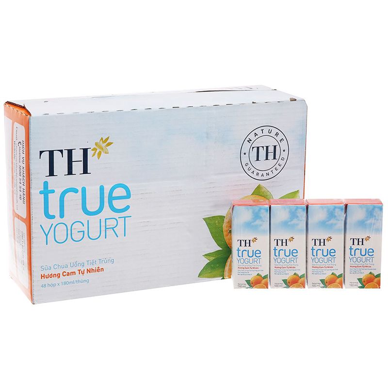 Sữa chua uống hương cam TH True Yogurt thùng 48 hộp x 180ml 