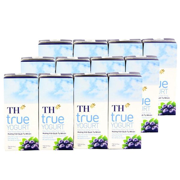  Sữa chua uống hương việt quất TH True Yogurt bộ 3 lốc x 4 hộp x 180ml 