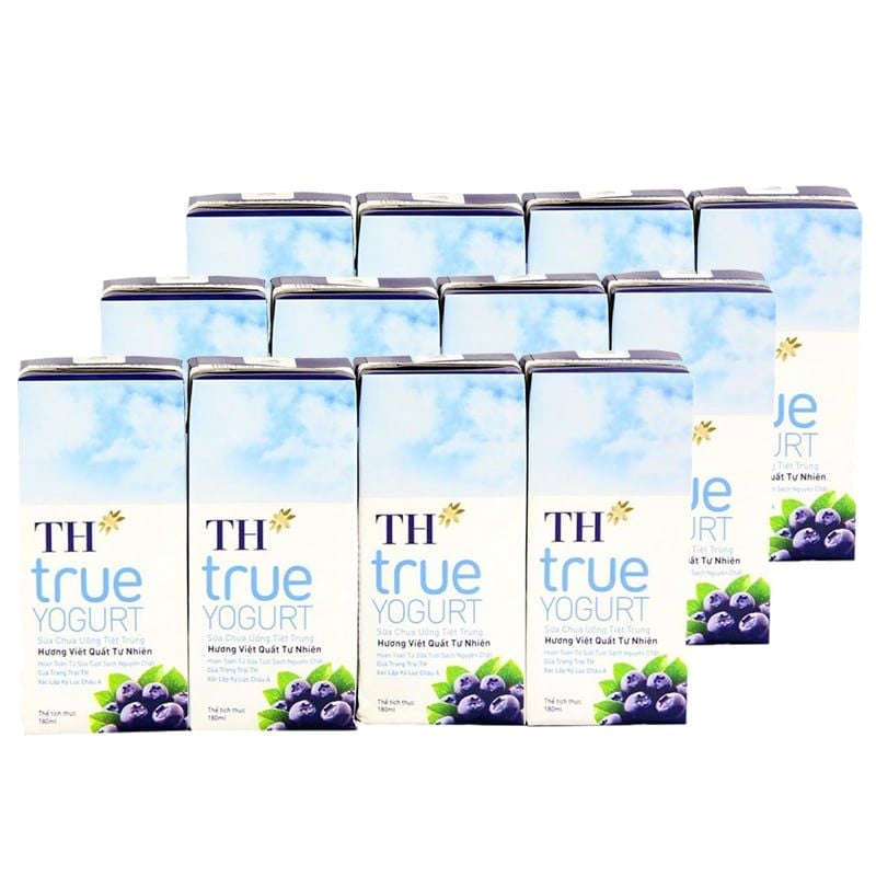  Sữa chua uống hương việt quất TH True Yogurt lốc 4 hộp x 180ml 