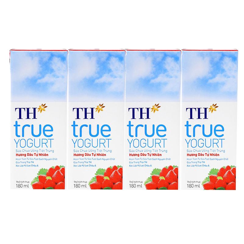  Sữa chua uống vị dâu TH True Yogurt thùng 48 hộp x 180ml 