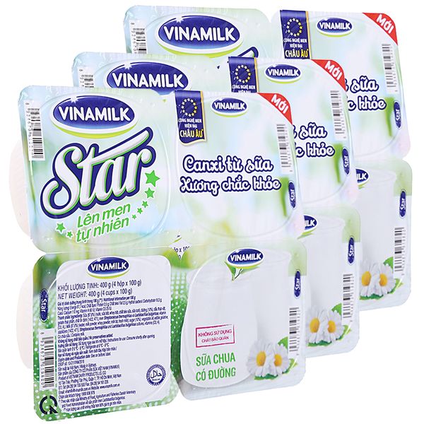  Sữa chua có đường Vinamilk star bộ 3 lốc x 4 hộp x 100g 