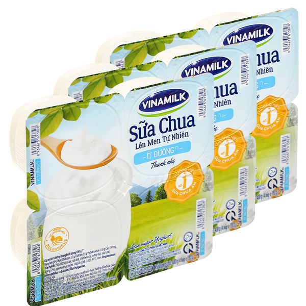  Sữa chua ít đường Vinamilk bộ 3 lốc x 4 hộp x 100g 