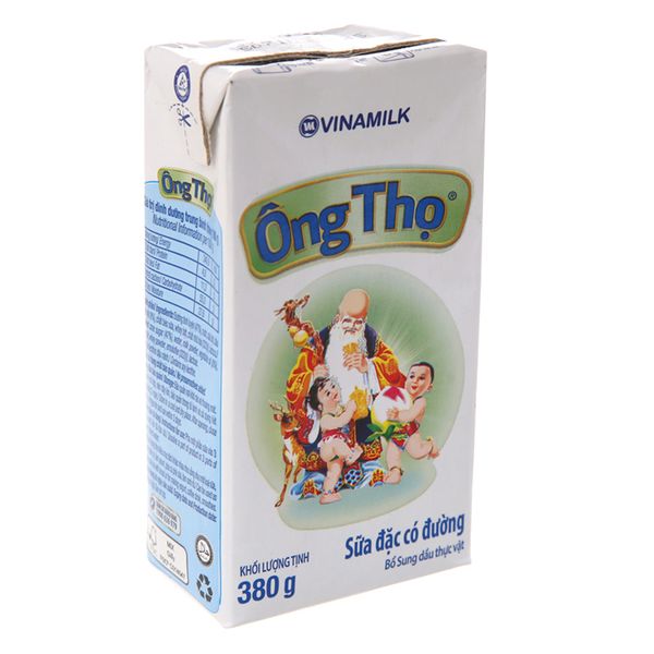  Sữa đặc có đường Ông Thọ trắng nhãn xanh hộp 380g 