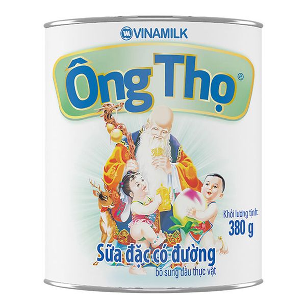  Sữa đặc có đường Ông Thọ trắng nhãn xanh lon 380g 