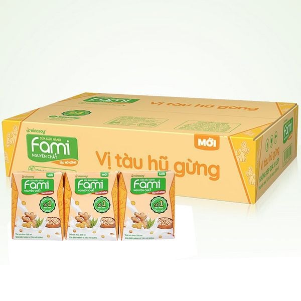  Sữa đậu nành Fami tàu hủ gừng thùng 36 hộp x 200ml 