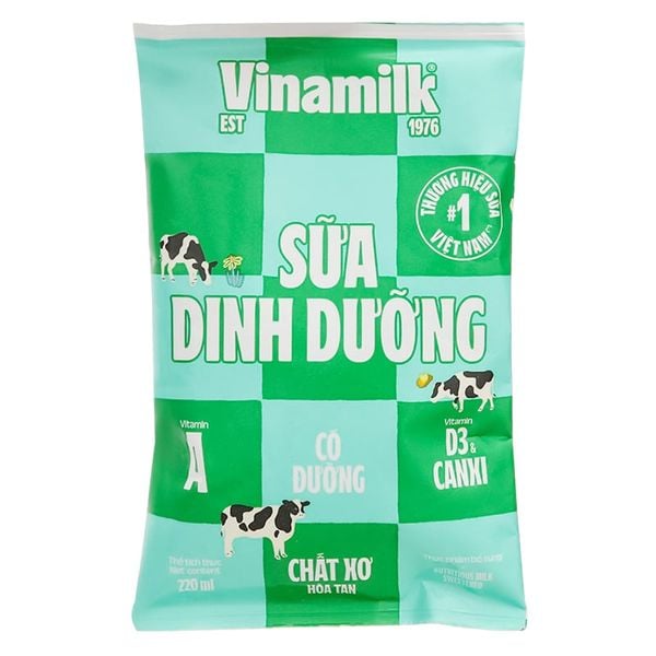  Sữa dinh dưỡng Vinamilk có đường bịch 220ml 