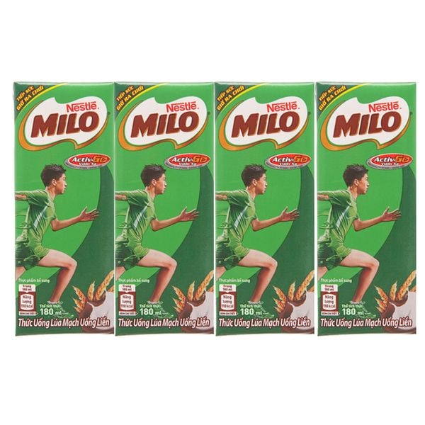  Thức uống dinh dưỡng Milo Nestle lốc 4 hộp x 180ml 