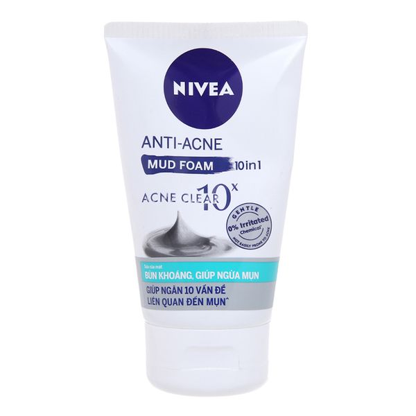  Sữa rửa mặt Nivea bùn khoáng dưỡng trắng chai 100g 