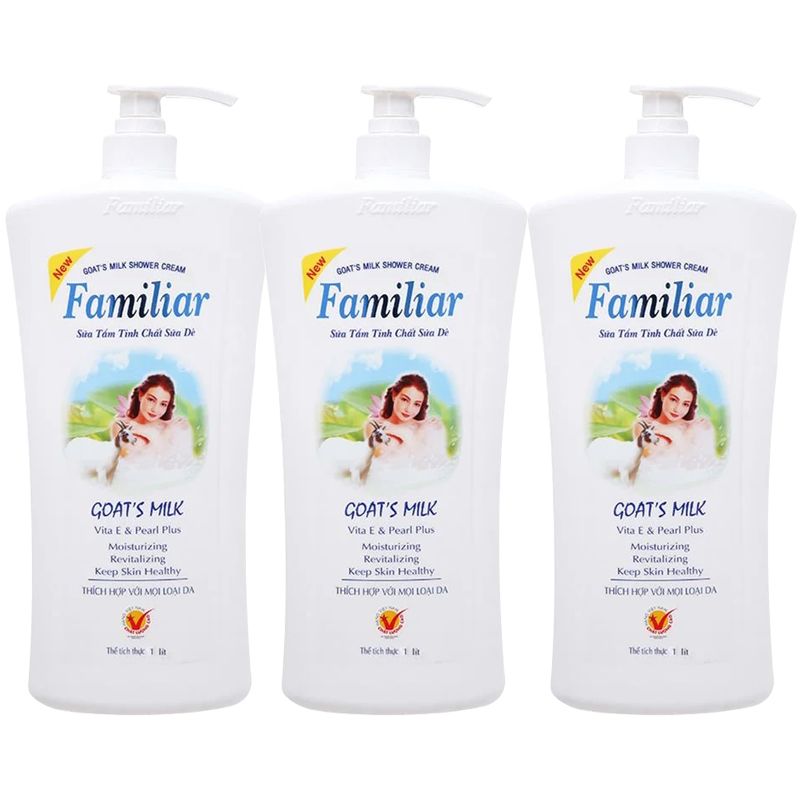  Sữa tắm Familiar tinh chất sữa dê thùng 12 chai x 1 lít 