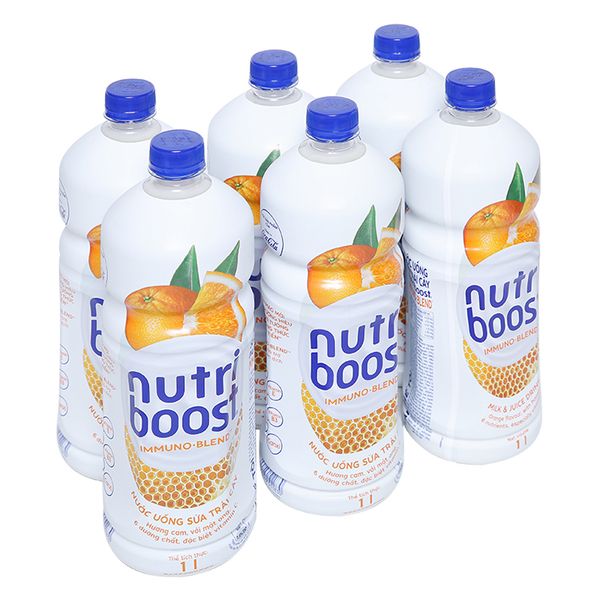  Sữa trái cây Nutriboost hương cam lốc 6 chai x 1 lít 