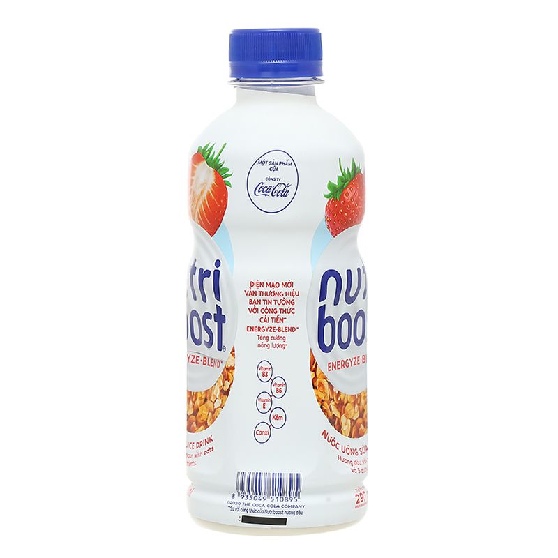  Sữa trái cây Nutriboost hương dâu lốc 6 chai x 297ml 