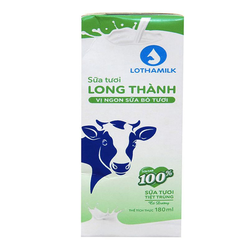  Sữa tươi tiệt trùng Lothamilk có đường lốc 4 hộp x 180ml 