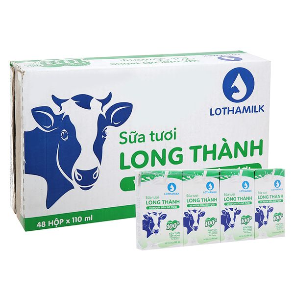  Sữa tươi tiệt trùng Lothamilk có đường thùng 48 hộp x 110ml 