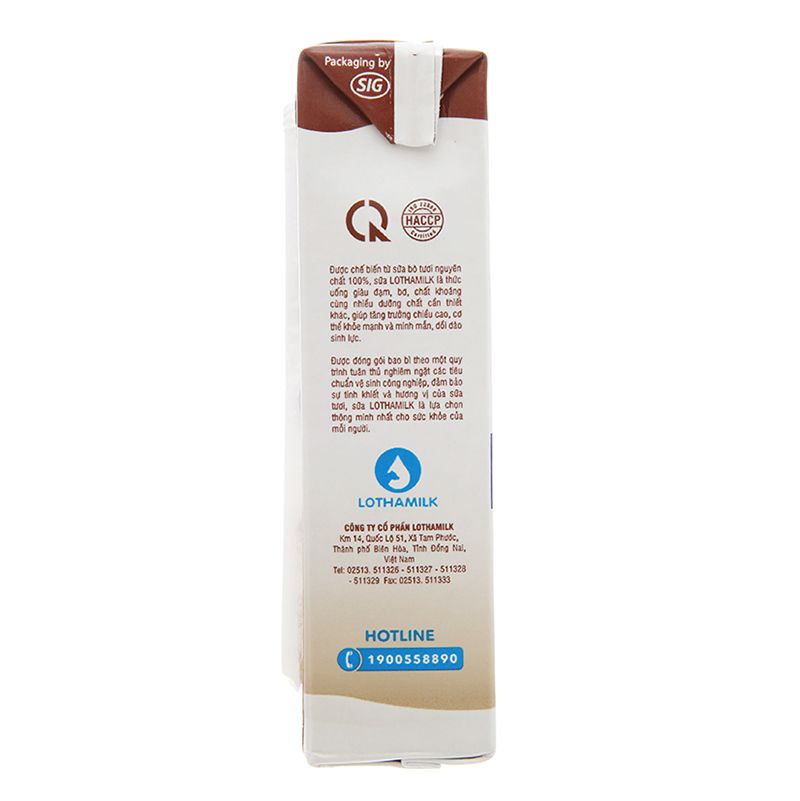  Sữa tươi tiệt trùng Lothamilk socola lốc 4 hộp x 180ml 
