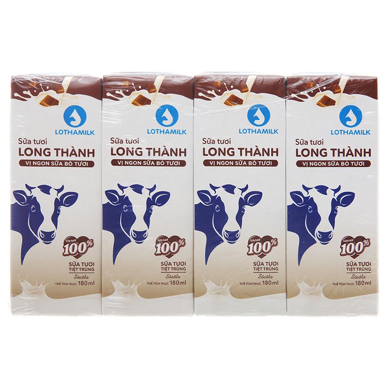  Sữa tươi tiệt trùng Lothamilk socola thùng 48 hộp x 180ml 