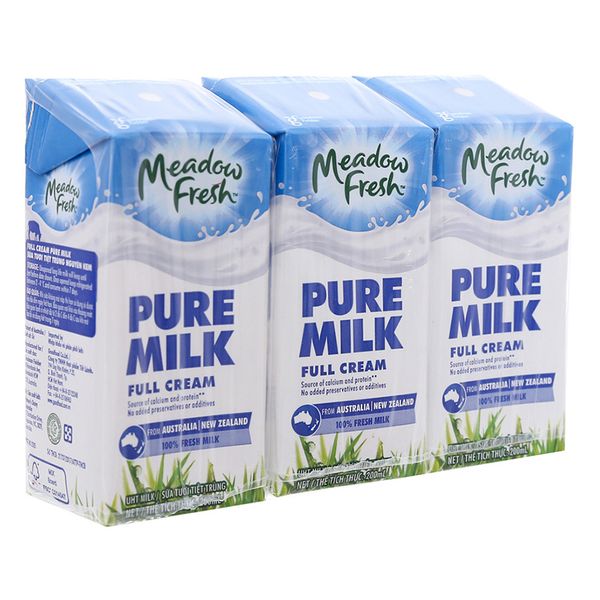  Sữa tươi tiệt trùng Meadow Fresh nguyên kem lốc 3 hộp x 200ml 