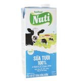  Sữa tươi tiệt trùng Nuti không đường thùng 12 hộp x 1 lít 