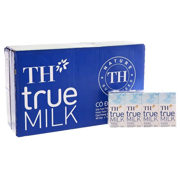  Sữa tươi tiệt trùng TH true MILK có đường thùng 48 hộp x 180ml 
