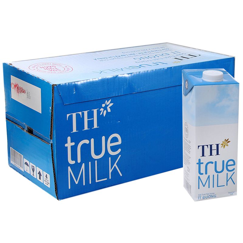  Sữa tươi tiệt trùng TH true MILK ít đường bộ 3 hộp x 1 lít 