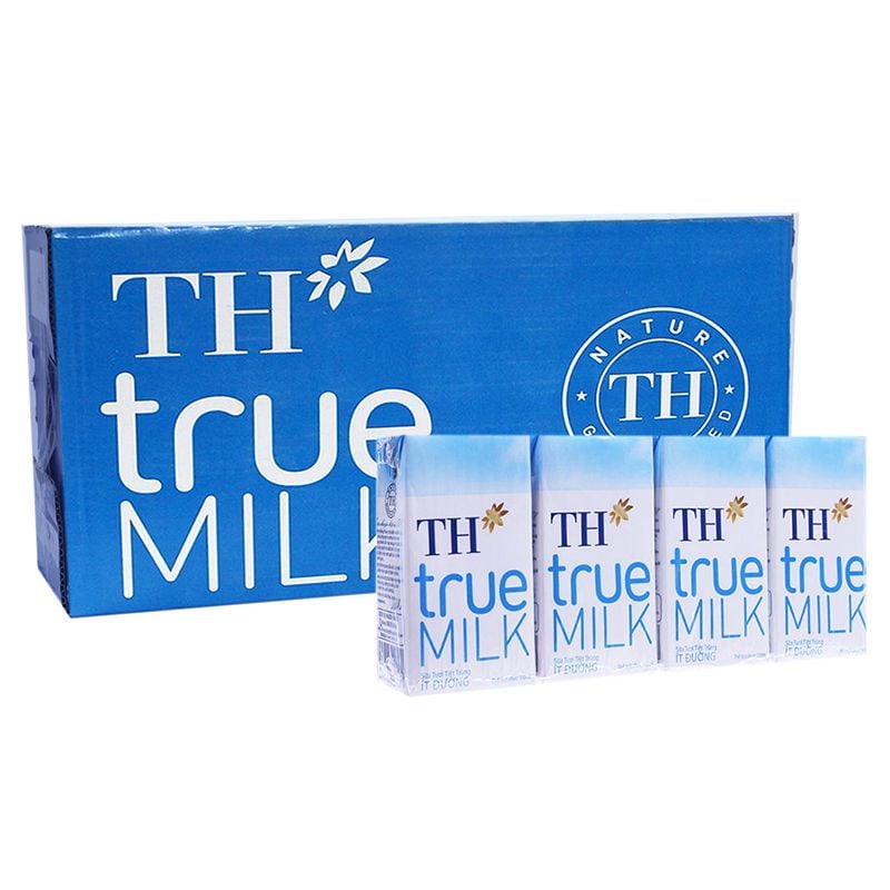  Sữa tươi tiệt trùng TH true MILK ít đường lốc 4 hộp x 110ml 
