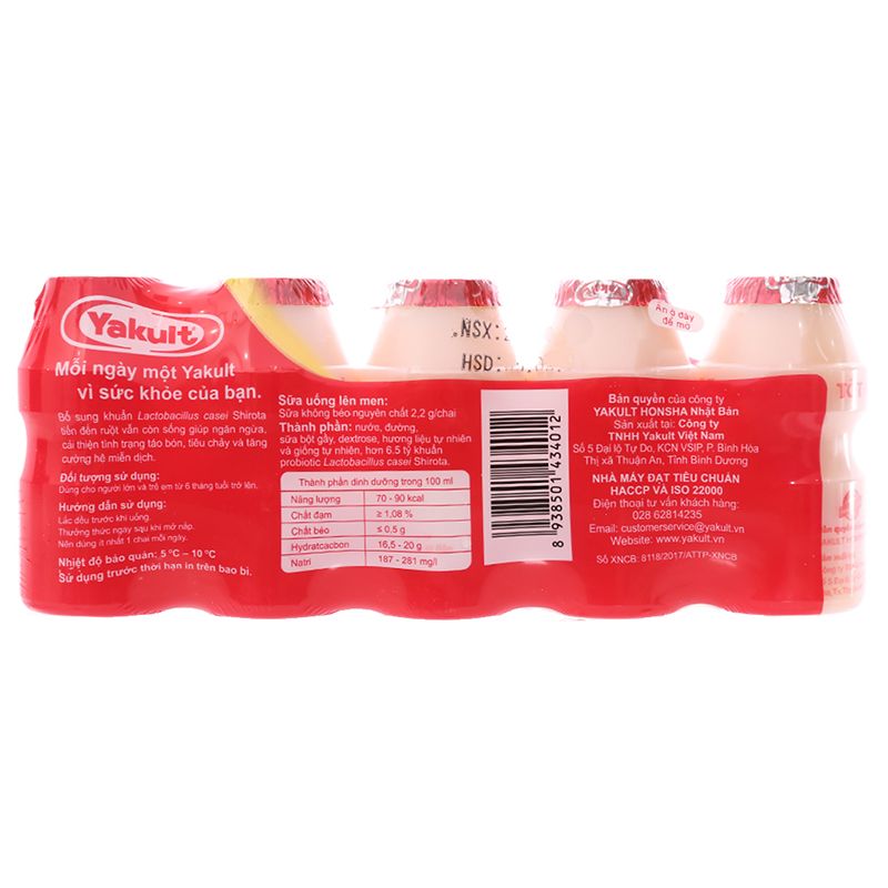  Sữa uống lên men Yakult cây 10 lốc x 5 hũ x 65ml 