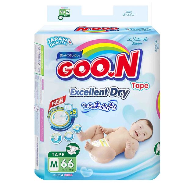  Tã dán Goo.n Slim Jumbo size M từ 7-12 Kg gói 66 miếng 