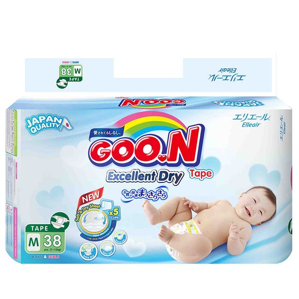  Tã dán Goo.n Slim tiết kiệm size M từ 7-12 Kg gói 38 miếng 