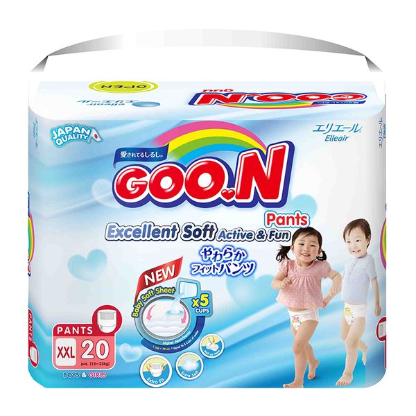  Tã quần Goo.n Slim tiết kiệm size XXL từ 15-25 Kg gói 20 miếng 