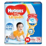  Tã quần Huggies Dry Pants gói cực đại size M từ 6-11kg gói 74 miếng 