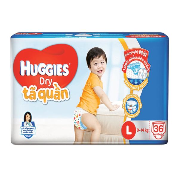  Tã quần Huggies Dry Pants L từ 9-14kg gói 36 miếng 