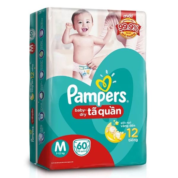  Tã quần Pampers jumbo new size M từ 7-12kg gói 60 miếng 