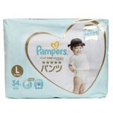  Tã quần Pampers Nhật Bản new size L từ 9-14kg gói 34 miếng 