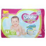  Tã quần Bobby size M dành cho bé 6 - 11kg gói 62 miếng 