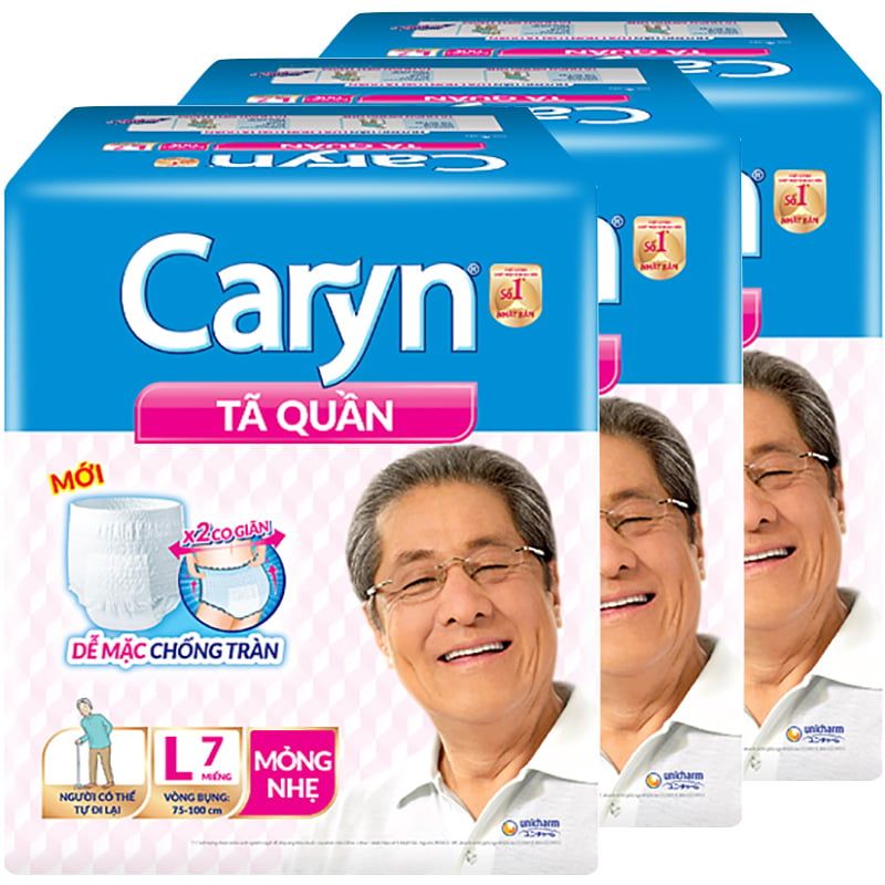  Tã quần Caryn có thể đi lại mỏng nhẹ size L gói 7 miếng 
