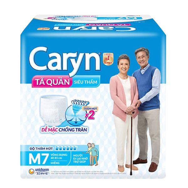  Tã quần Caryn đi lại nhờ giúp đỡ siêu thấm size M gói 7 miếng 