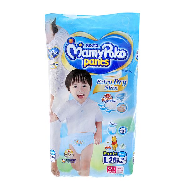  Tã quần Mamypoko Extra Dry Skin size L 9 - 14kg gói 28 miếng 