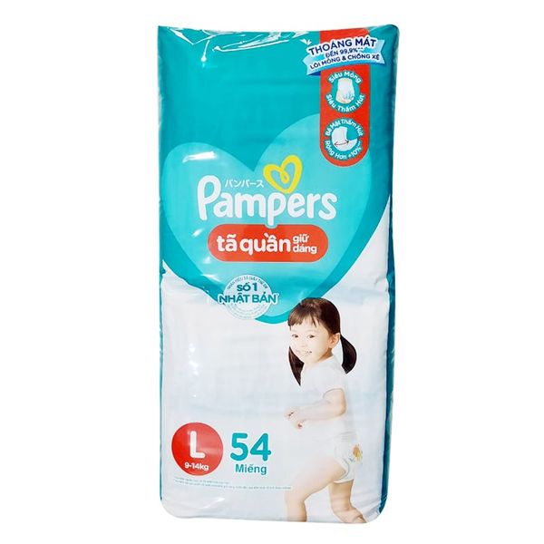  Tã quần Pampers Super Jumbo size L 54 miếng (9 - 14 Kg) 