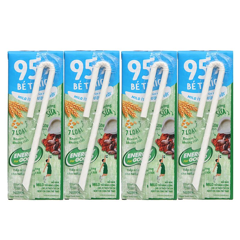  Thức uống lúa mạch Milo ít đường thùng 48 hộp x 180ml 