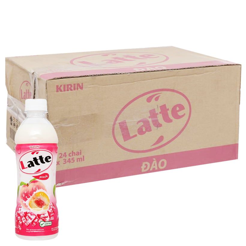  Thức uống thiên nhiên pha sữa Latte đào chai 345ml 