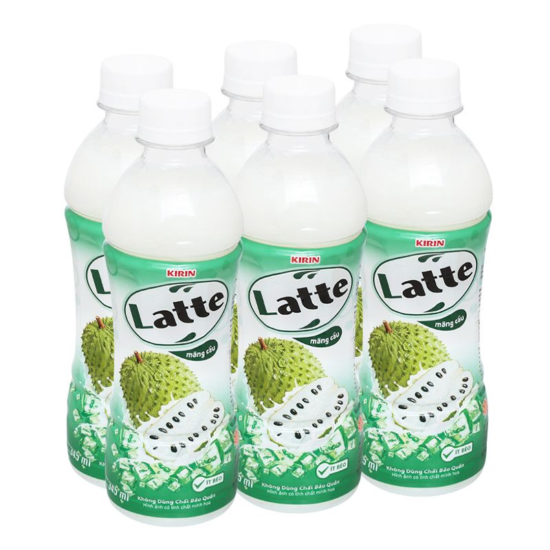  Thức uống thiên nhiên pha sữa Latte mãng cầu thùng 24 chai x 345ml 
