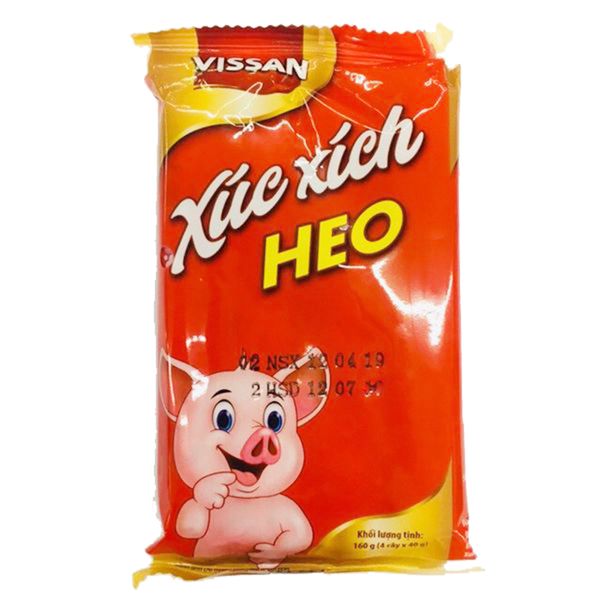  Xúc xích heo tiệt trùng Vissan 4cây x 40g gói 160g 