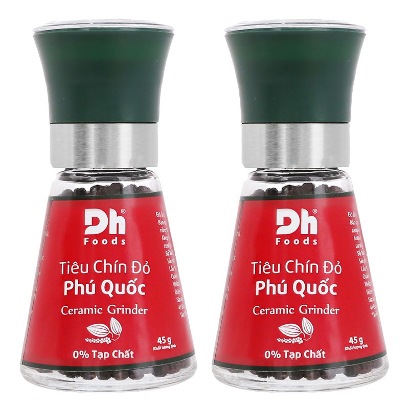  Tiêu Phú Quốc chín đỏ DH Foods Natural có nắp xay 45g 