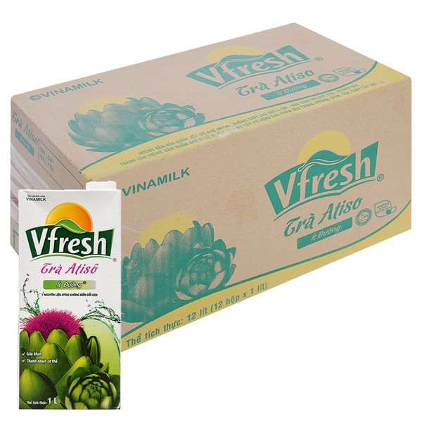  Trà Atisô Vfresh ít đường thùng 12 hộp x 1 lít 